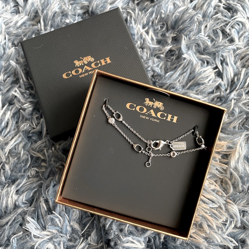 Coach Signature Chain Delicate Bracelet Silver NIB